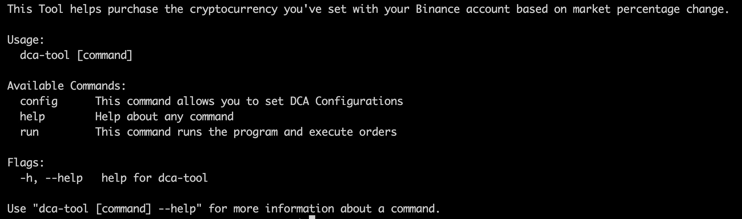 Set your DCA Configuration
